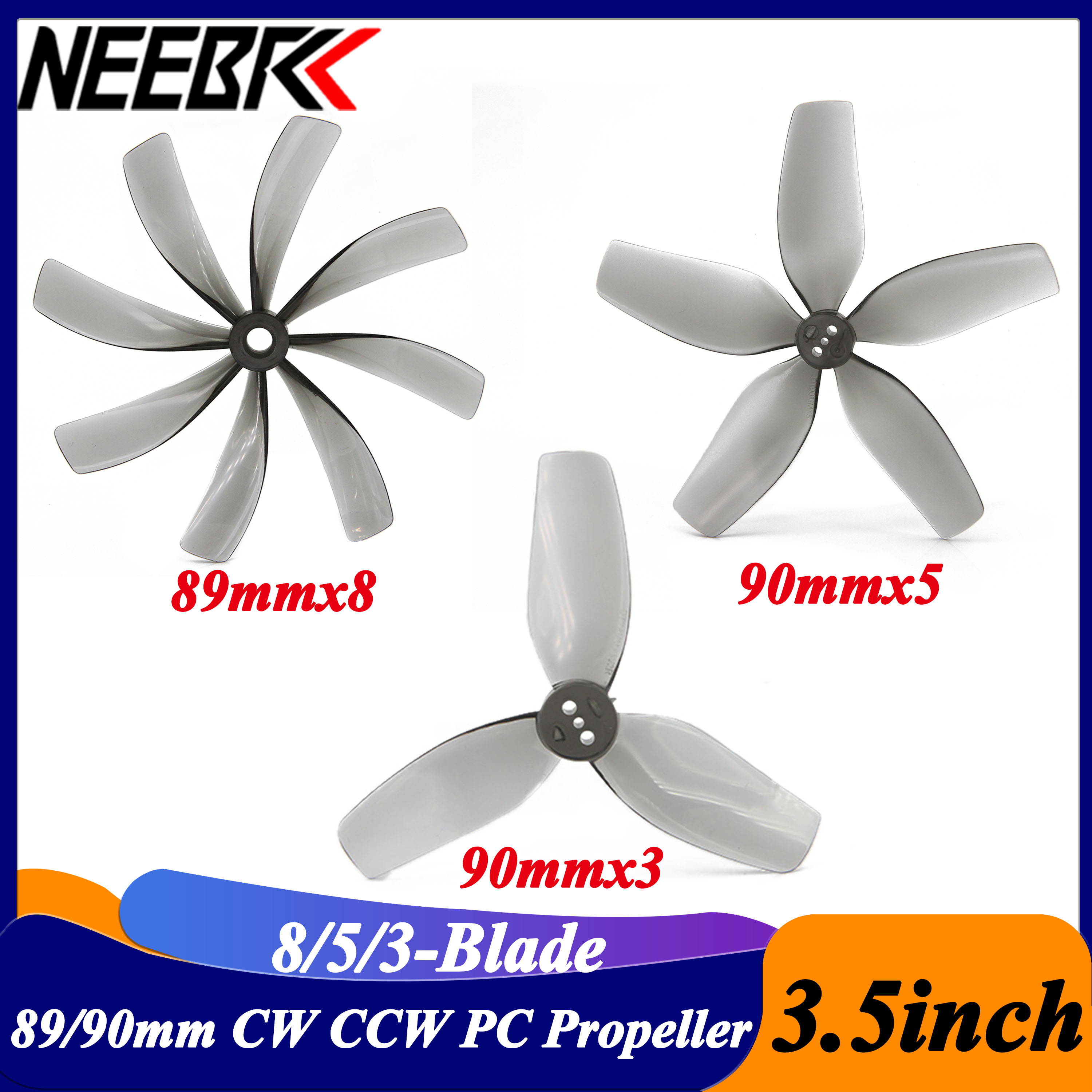 Drone Rc Quadcopter - 2Pairs 3.5inch 89x8 90x5 90x3 8/5/3-blade