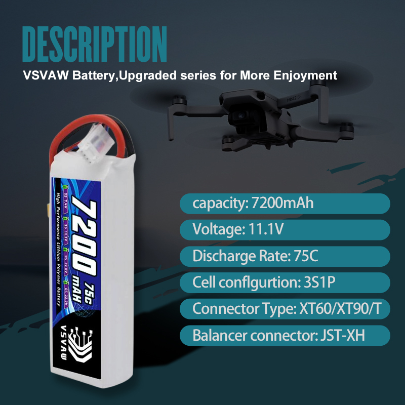 VSVAW 3S Lipo Battery 11.1V 72 - Drone Rc Truck recensione e prezzo