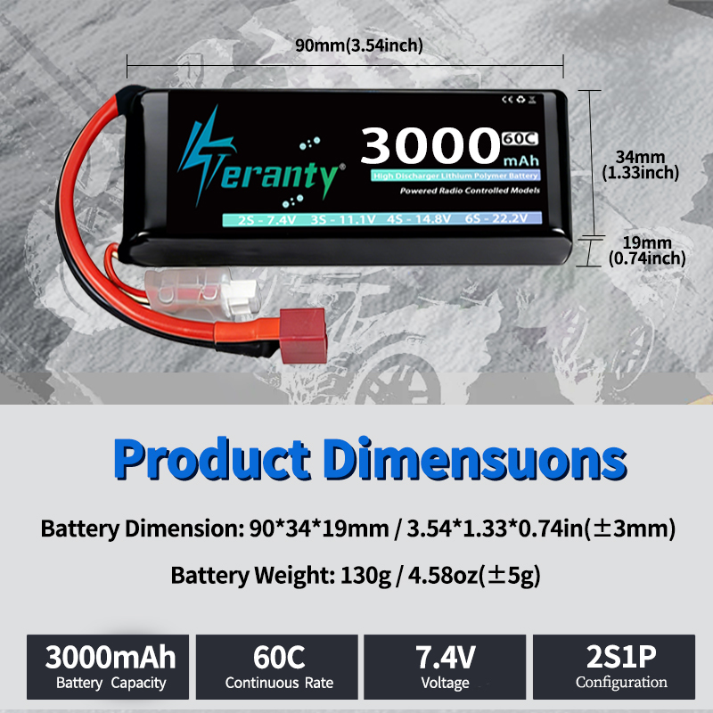 TERANTY 2S 3000mAh Lipo Batter - Drone Rc Car recensione e prezzo