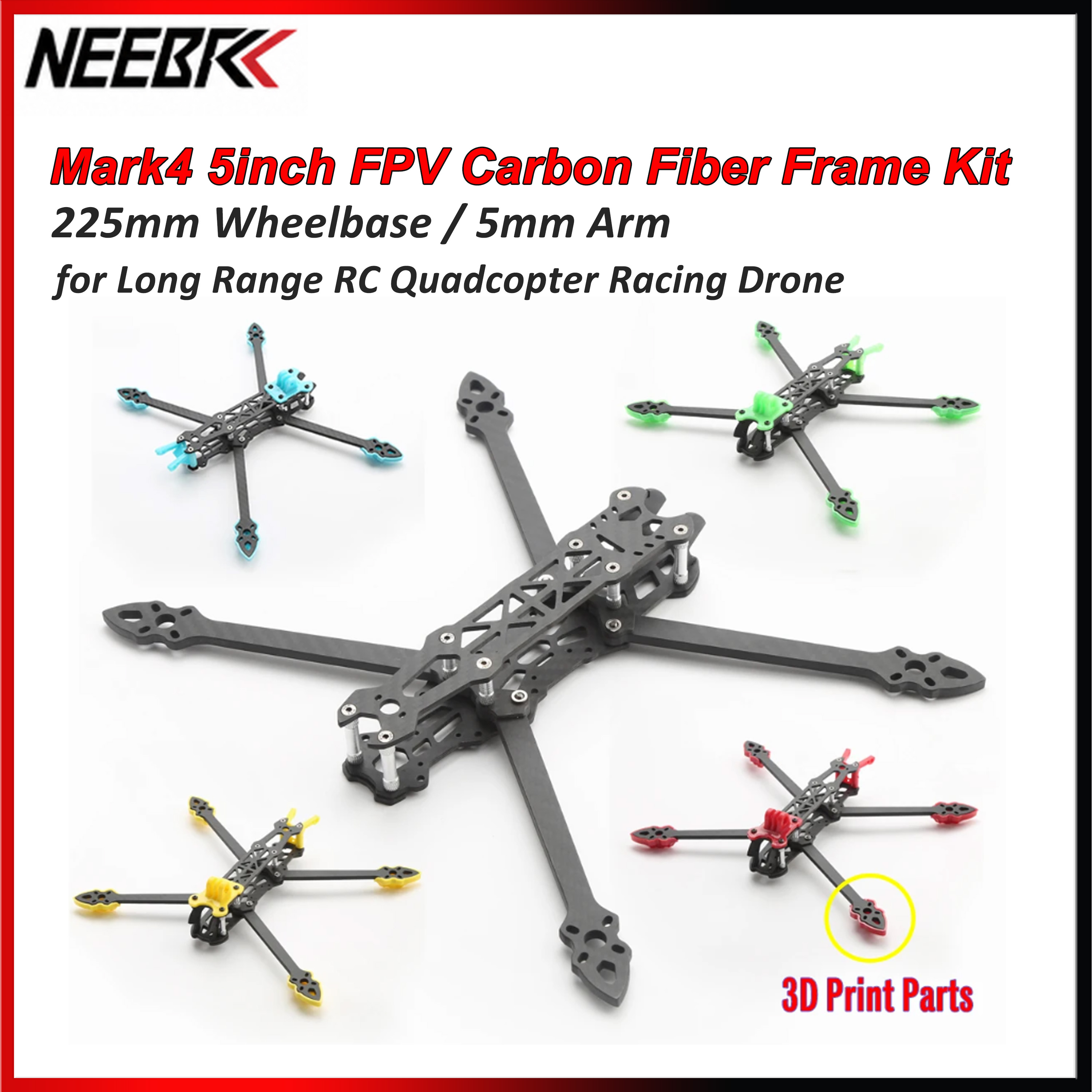 Mark4 5inch FPV Carbon Fiber F - 3D Printed Drone Part recensione e prezzo