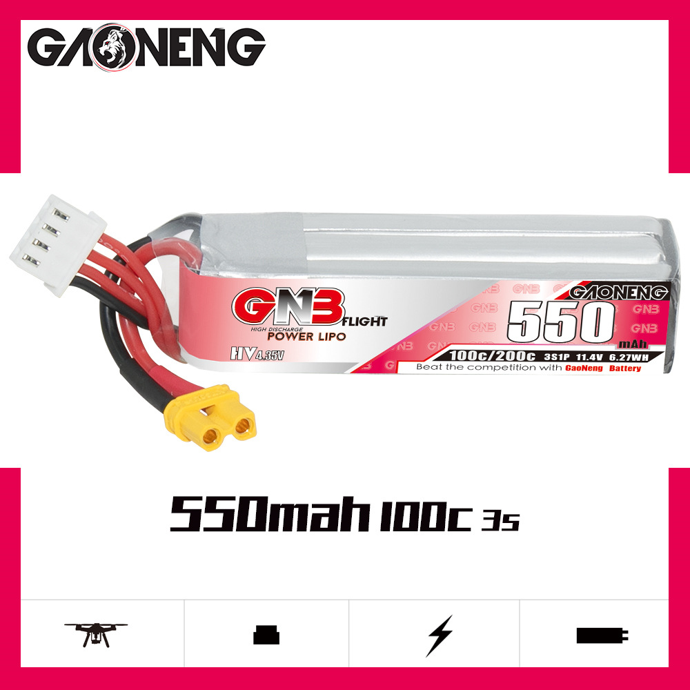 GNB HV 11.4V 550mAh 100C/200C  - Dron Rc Quadcopter recensione e prezzo