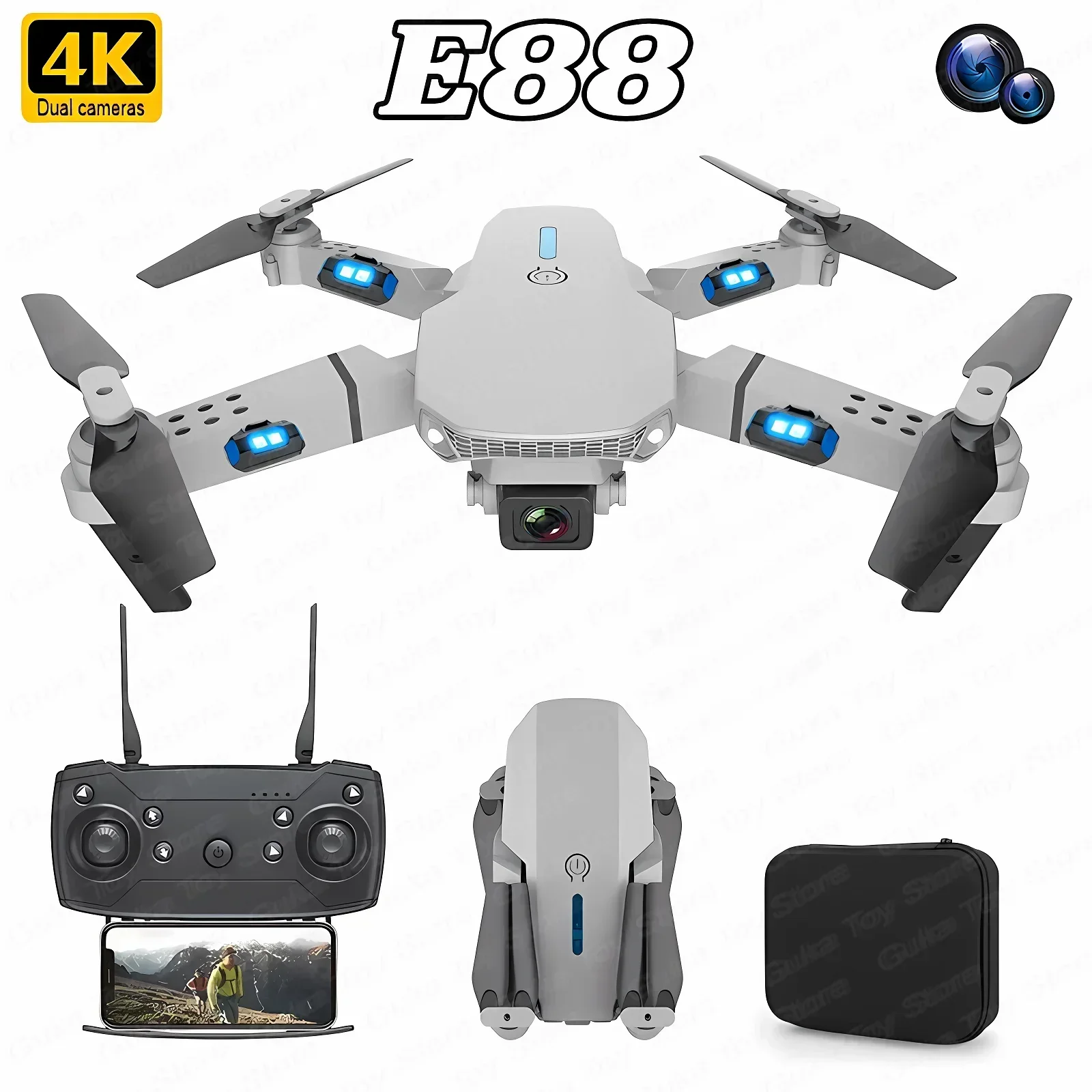 E88 Pro WIFI FPV Drone Wide An - Drone Rc Helicopter With Camera recensione e prezzo