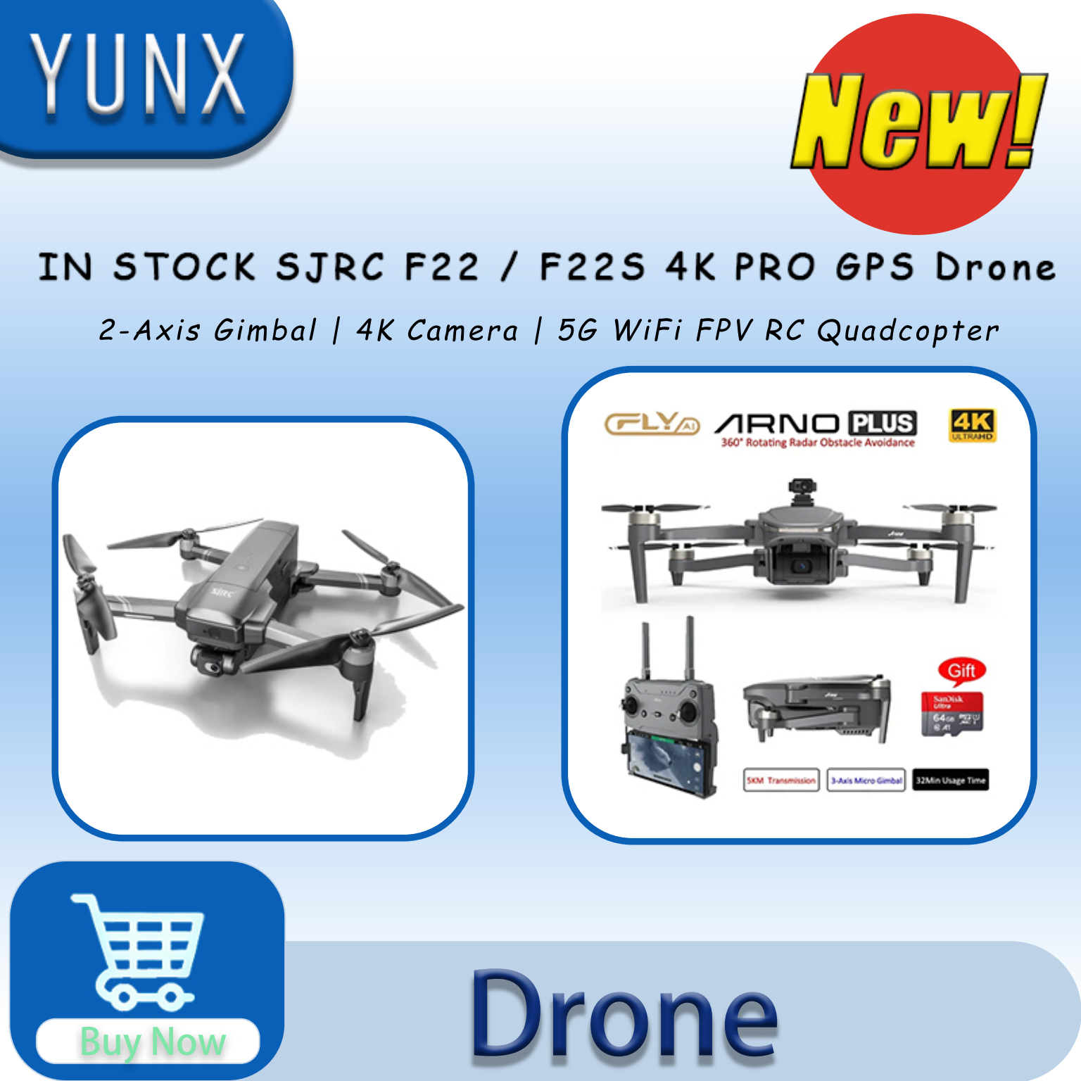 IN Stock SJRC F22 / F22S 4K Pr - Drone F22 Rc recensione e prezzo