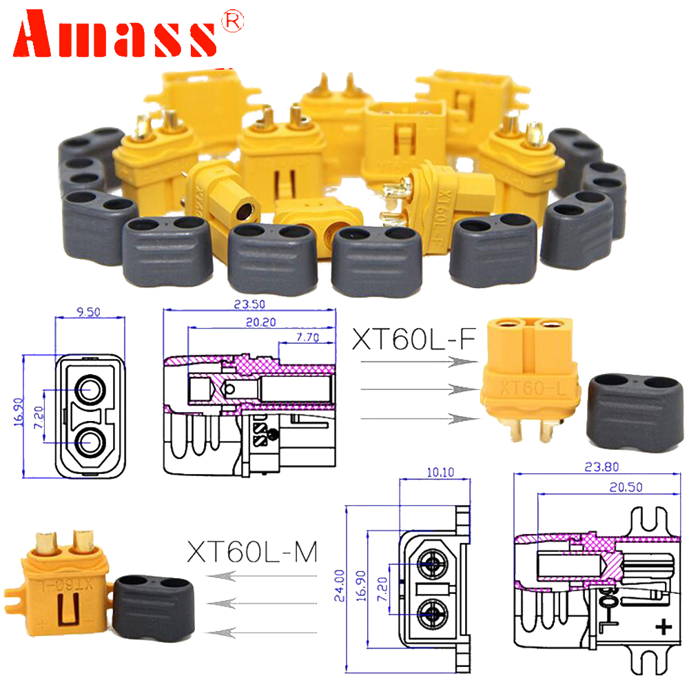 5Pair Amass XT60-L  XT60L Bull - Drone Rc Truck recensione e prezzo
