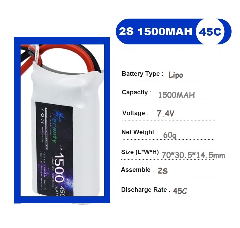 2PCS 7.4V Lipo 2S Battery 1500 - Drone Rc Car recensione e prezzo