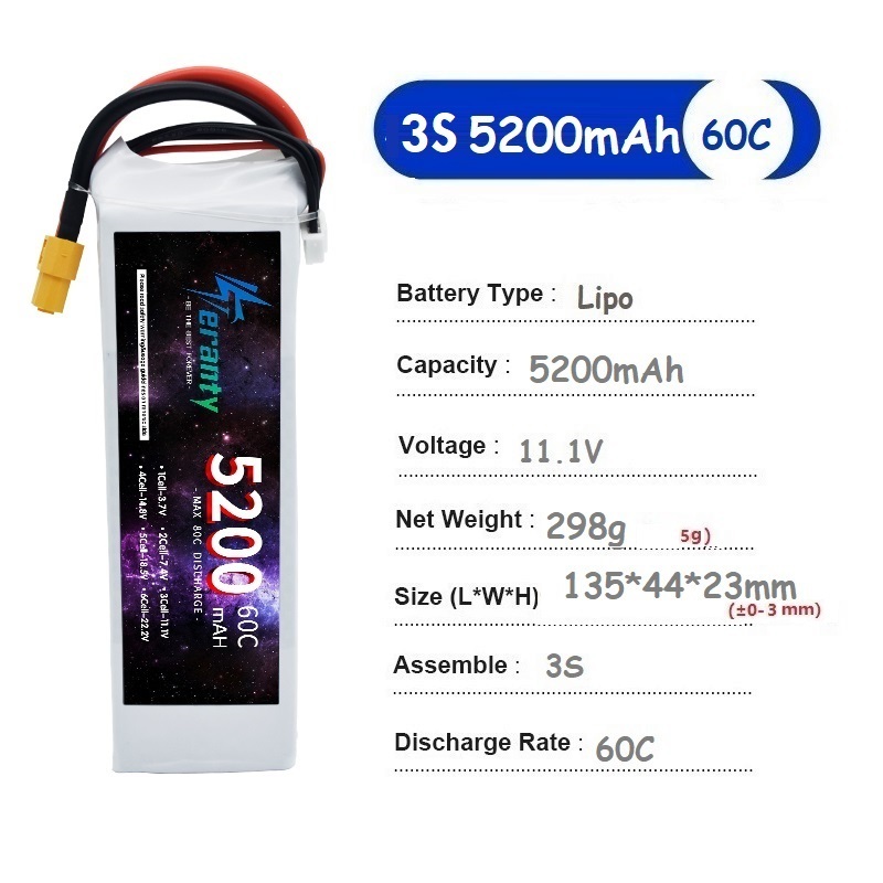 TERANTY  3S  5200MAH 60C batte - Drone Avion Rc recensione e prezzo