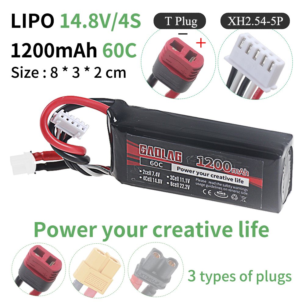 4S 14.8V 1200mAh 60C Lipo Batt - Drone Rc Truck recensione e prezzo