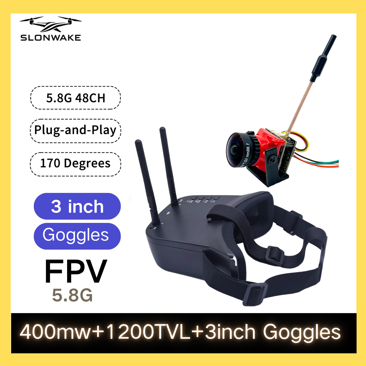 SLONWAKE 5.8G 48CH FPV 400mw V - Drone Rc Car recensione e prezzo