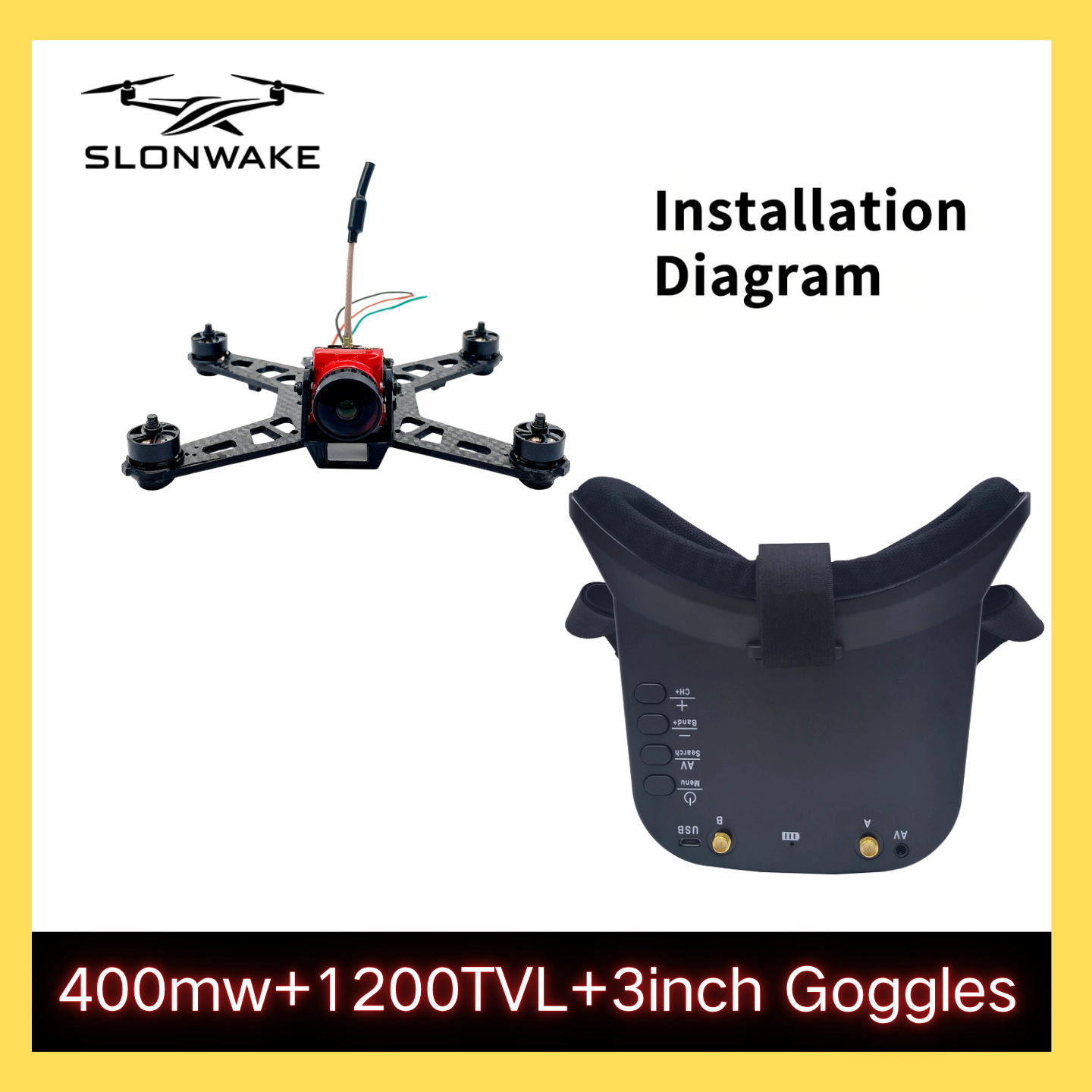 SLONWAKE 5.8G 48CH FPV 400mw V - Drone Rc Car recensione e prezzo