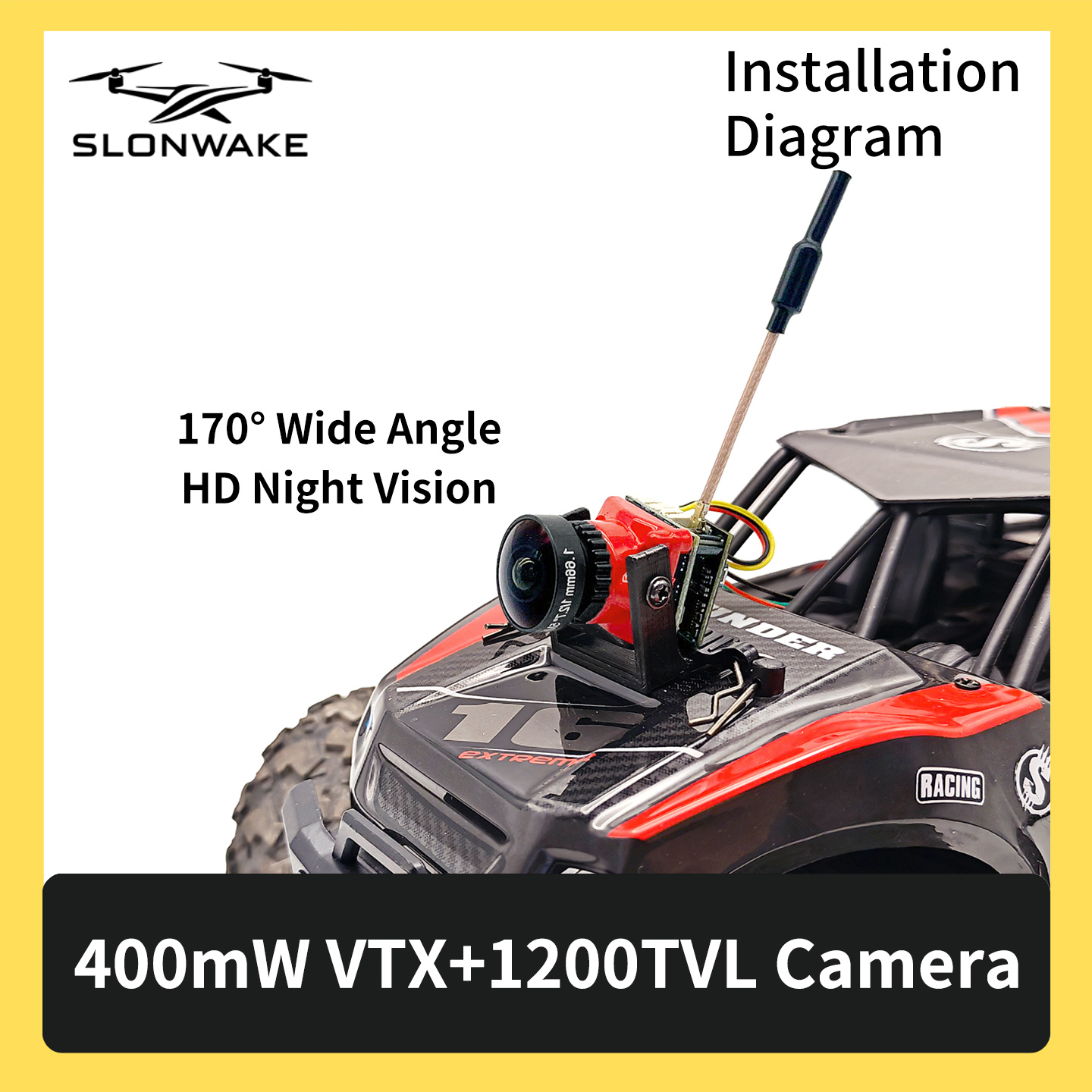 SLONWAKE 5.8G 48CH FPV 400mw V - Drone Rc Car recensione e prezzo