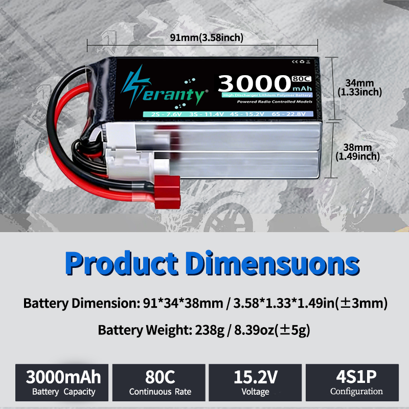 2Pcs TERANTY 14.8V 15.2V Lipo  - Drone Rc Truck recensione e prezzo